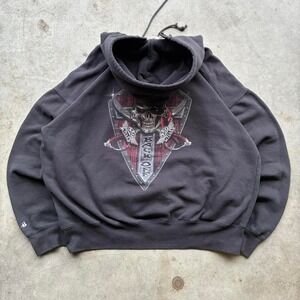 Vintage, chopped neck JP cycles hoodie with a y2k biker hit